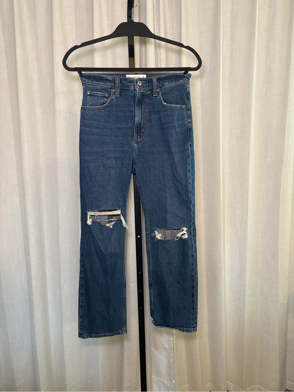Abercrombie & Fitch Indigo High-Rise Ankle Jeans